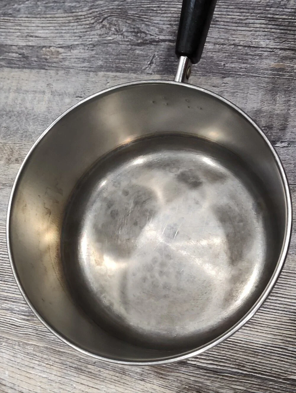 1801 Revere Ware 2 QT Copper Bottom Stainless Steel Pan Pot, NO LID, Made In USA